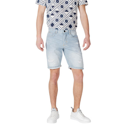 Light Blue Cotton Bermuda Shorts