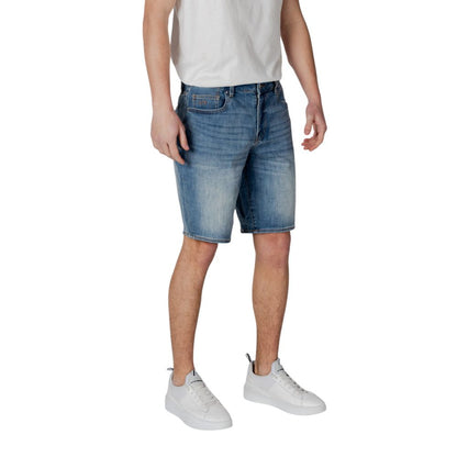 Blue Polyester Bermuda Shorts