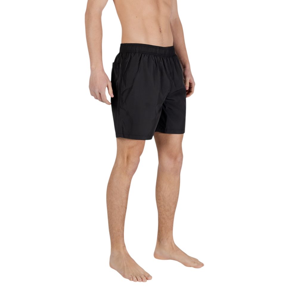 Black Polyester Swim Shorts