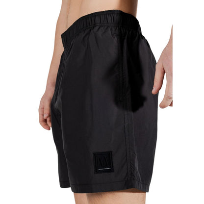 Black Polyester Swim Shorts