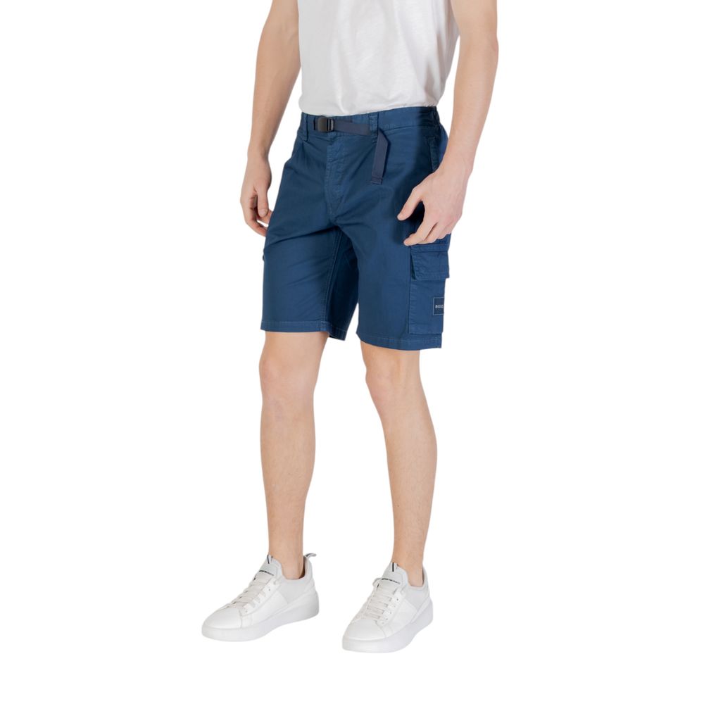 Blue Cotton Bermuda Shorts