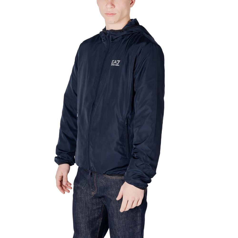 Blue Polyester Shell Jacket