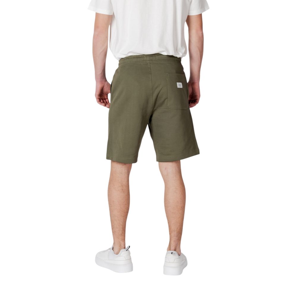 Green Cotton Bermuda Shorts