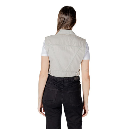 Light Blue Cotton Sleveless Jacket