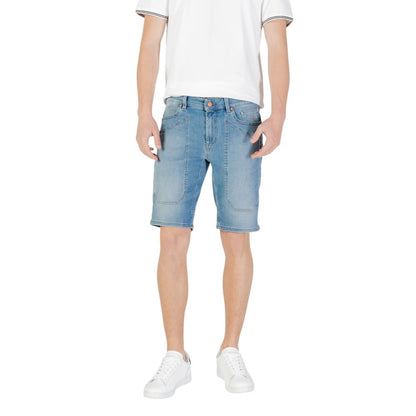 Light Blue Cotton Bermuda