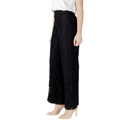 Black Cotton Casual Pants