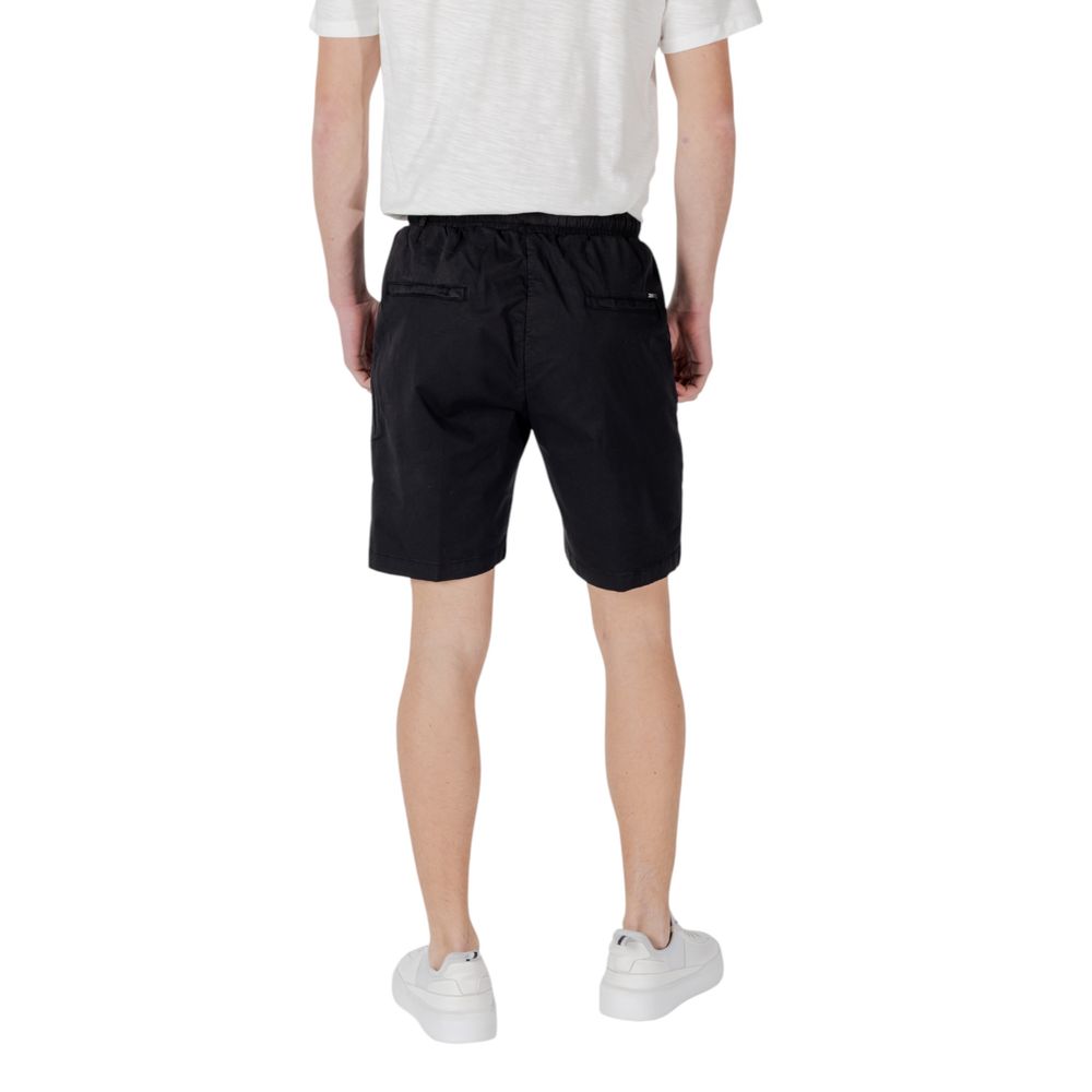 Black Cotton Bermuda Shorts