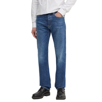 Blue Cotton Relaxed Fit Jeans