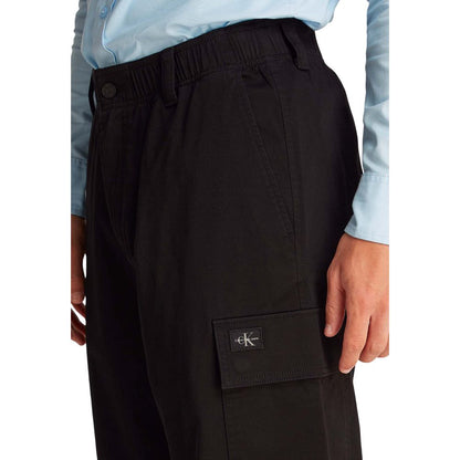 Black Cotton Cargo Pants