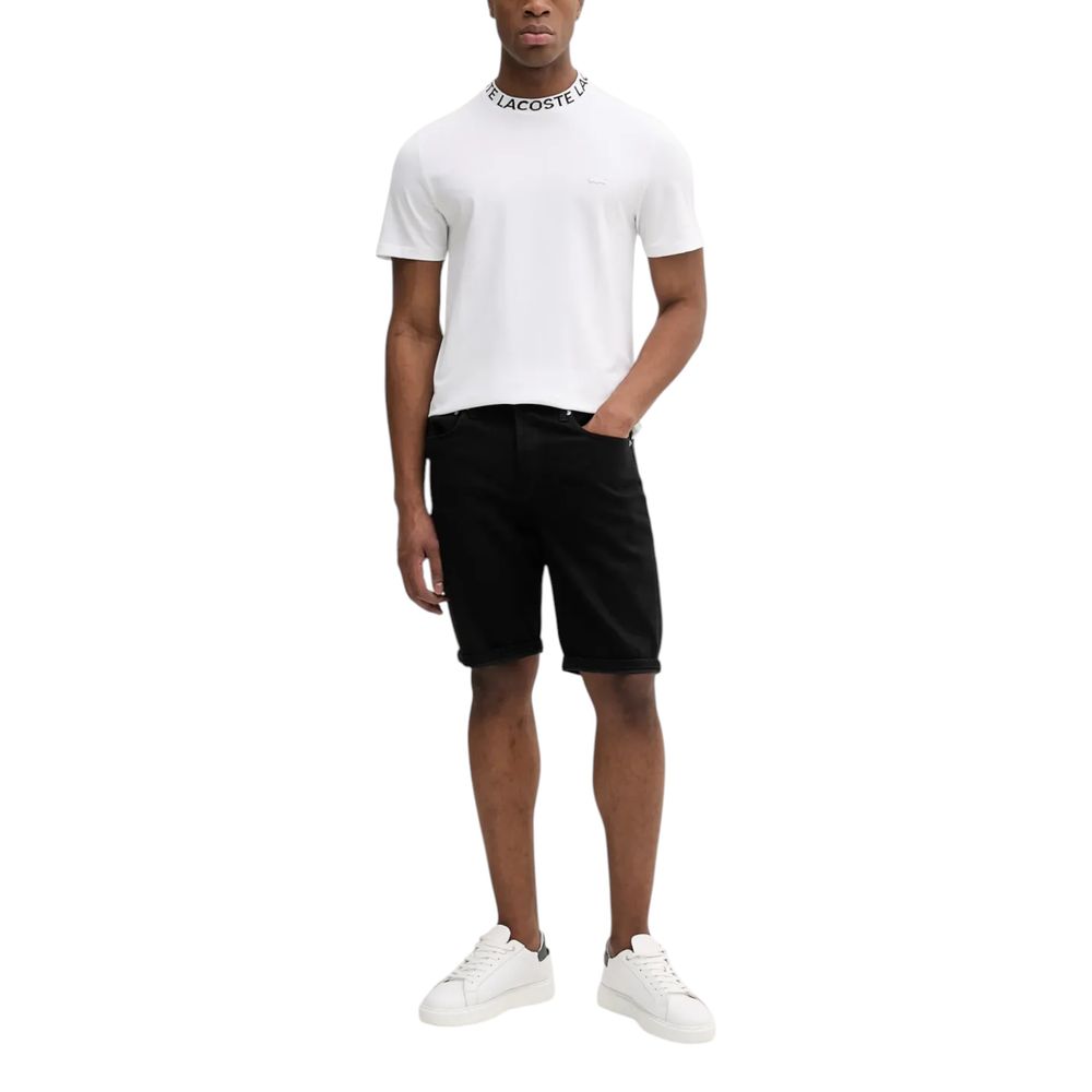 Black Cotton Bermuda Shorts