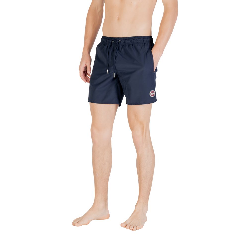 Blue Polyester Swim Shorts