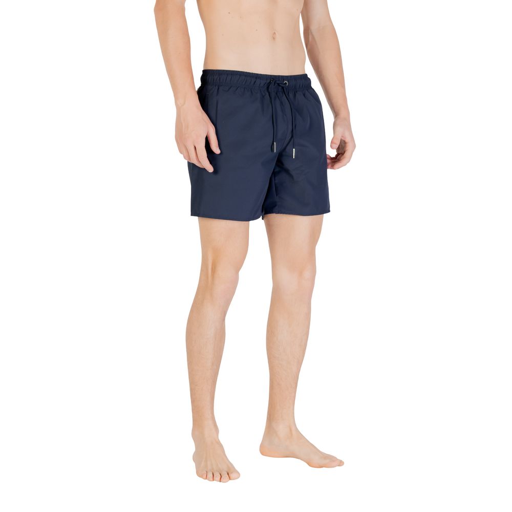 Blue Polyester Swim Shorts