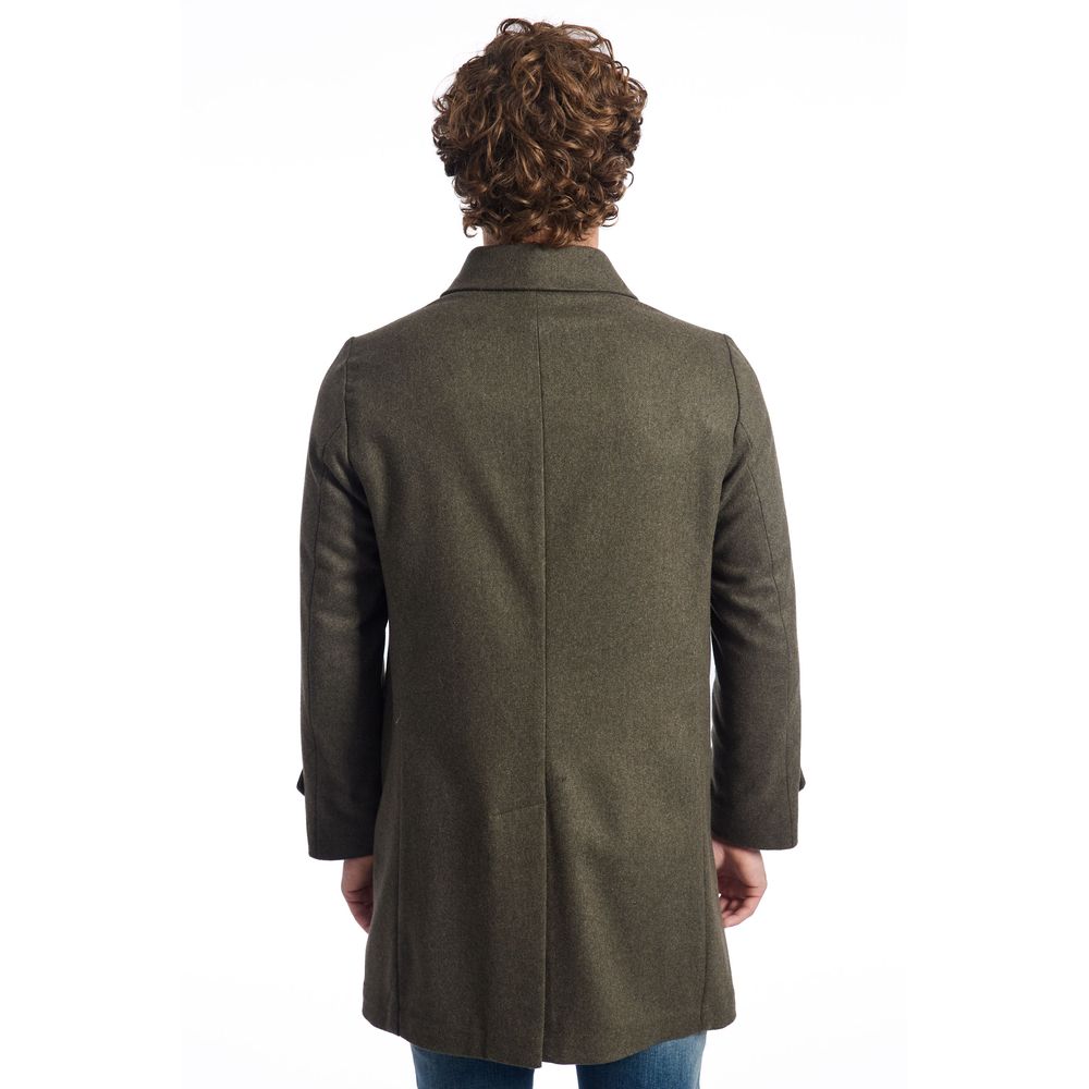 Green Wool Men Jacket