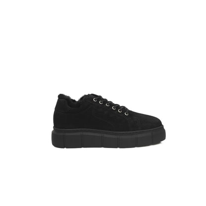 Black Calfskin Women Platform Sneaker