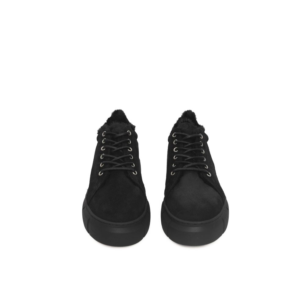 Black Calfskin Women Platform Sneaker