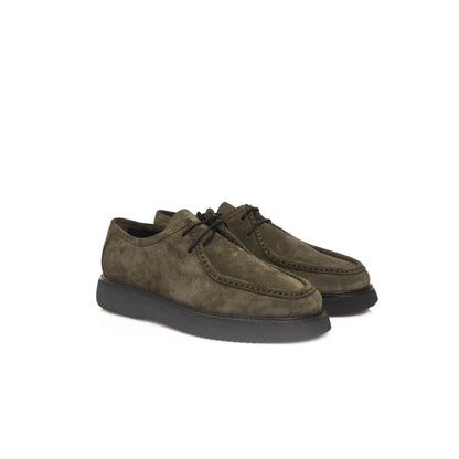 Green Calfskin Men Derby Shoe