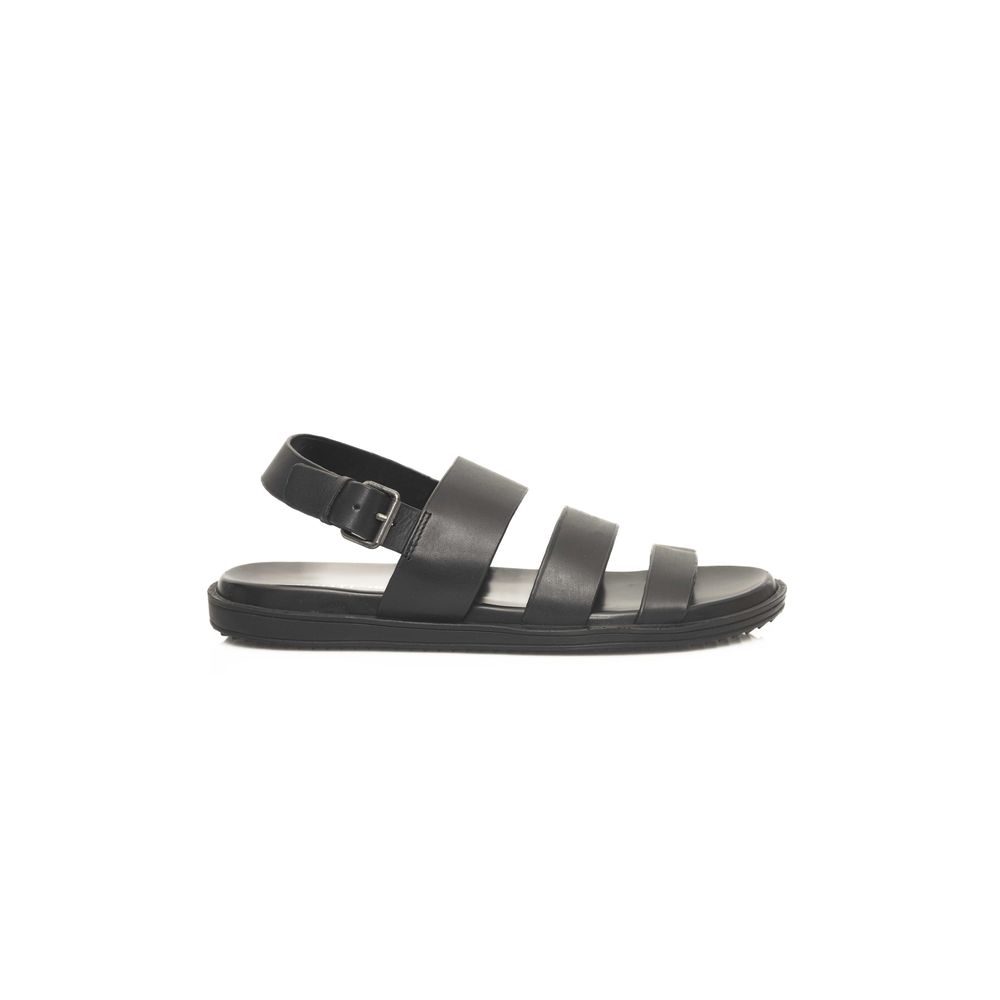 Black Cowhide Men Sandal