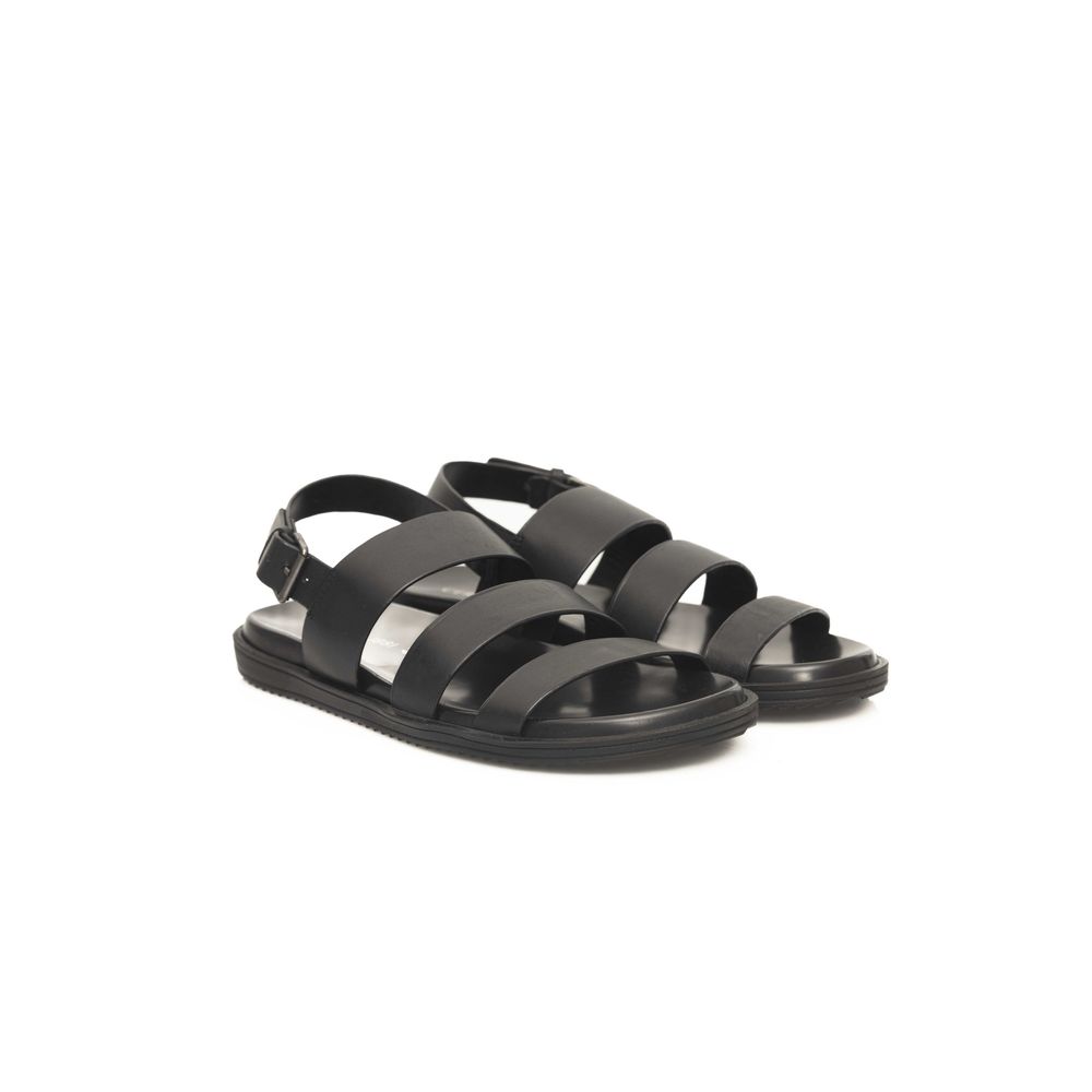 Black Cowhide Men Sandal