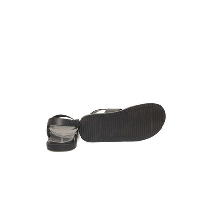Black Cowhide Men Sandal