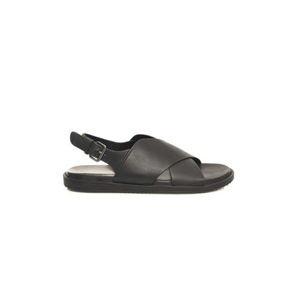 Black Leather Men Sandal