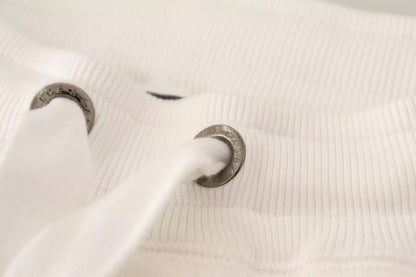 White Cotton Logo Patch Sweatpants Jogging Pants