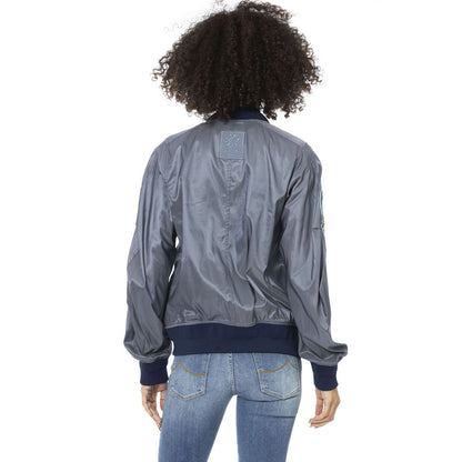 Light Blue Polyamide Women Jacket