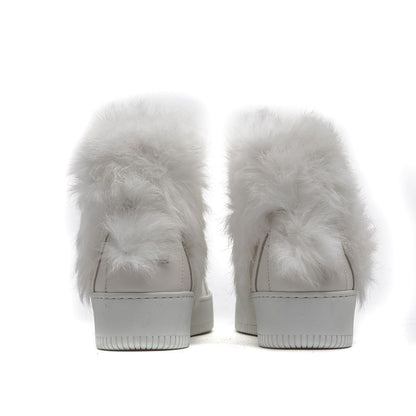 White Cotton Women Sneaker