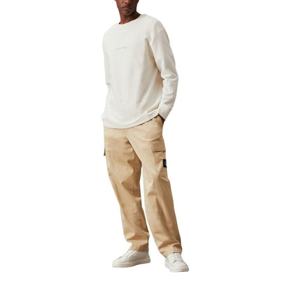 Beige Recycled Cotton Cargo Pants