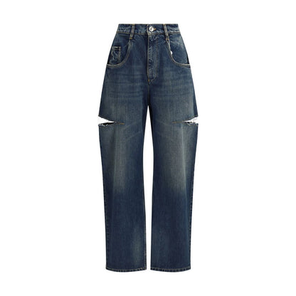 Denim Jeans with Cut-Out Detail