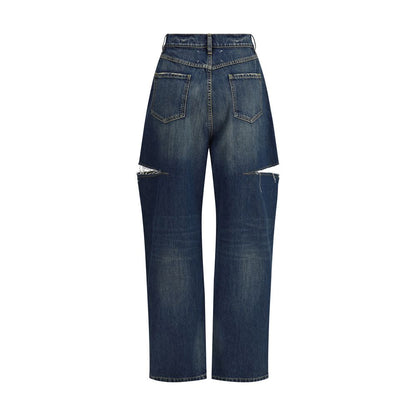 Denim Jeans with Cut-Out Detail