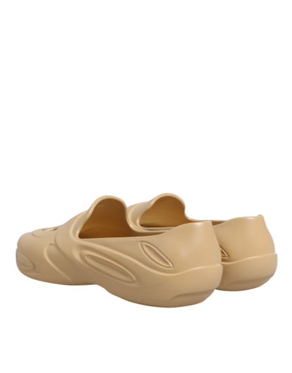 Beige Rubber Slides Low Top Sneakers Shoes