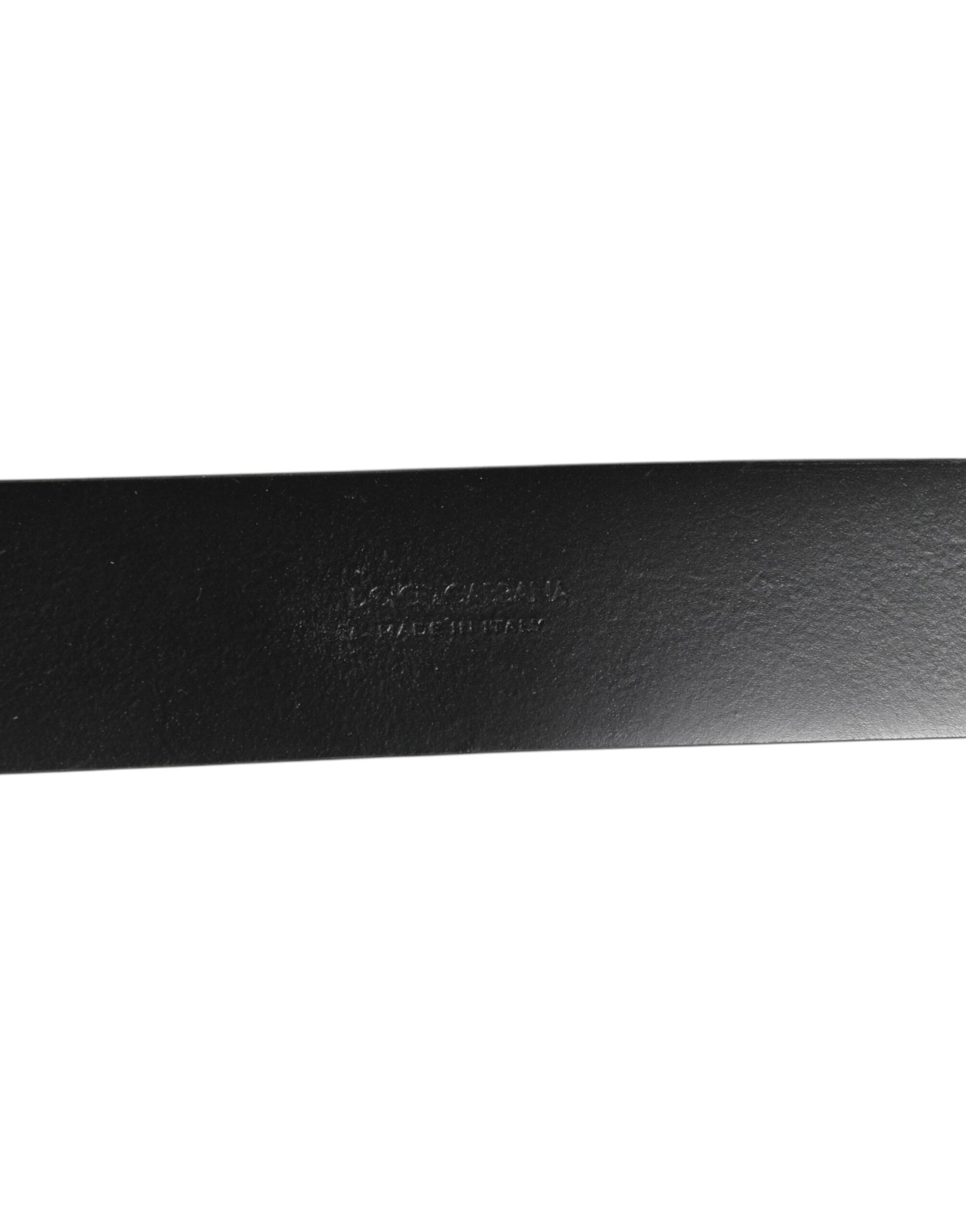 Black Leather Side Rings Brass Buckle Belt