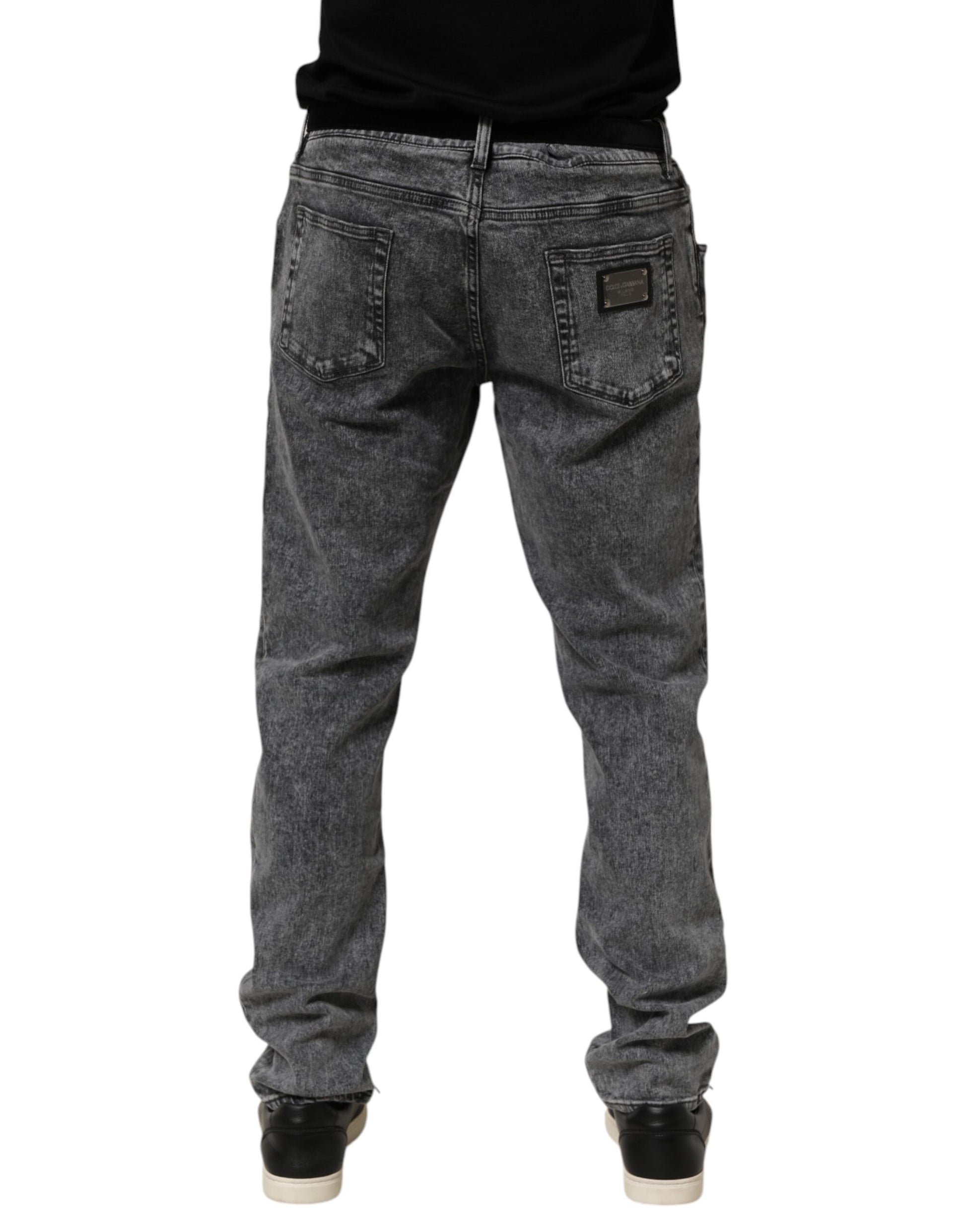 Gray Cotton Slim Fit Denim Trouser Jeans