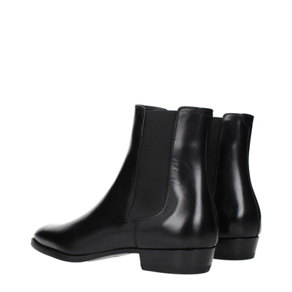 Black Leather Ankle Boots