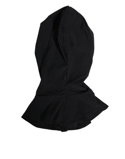 Black Nylon Elastane Balaclava Hood Face Cover Hat
