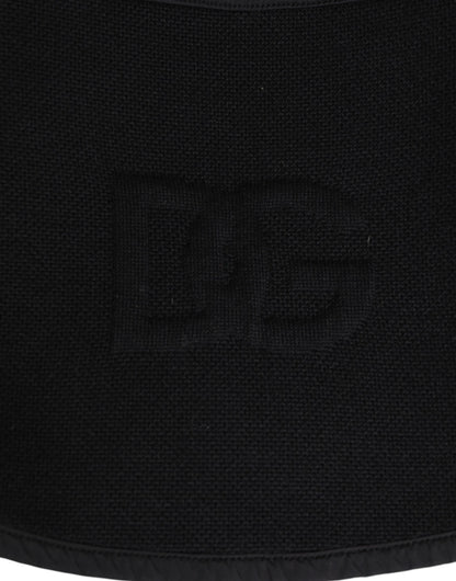 Black Lace Stole Knitted DG Logo Men One Size  Scarf