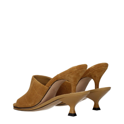 Brown Leather Stiletto Heel Sandals
