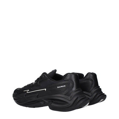 Black Leather Athletic Sneakers