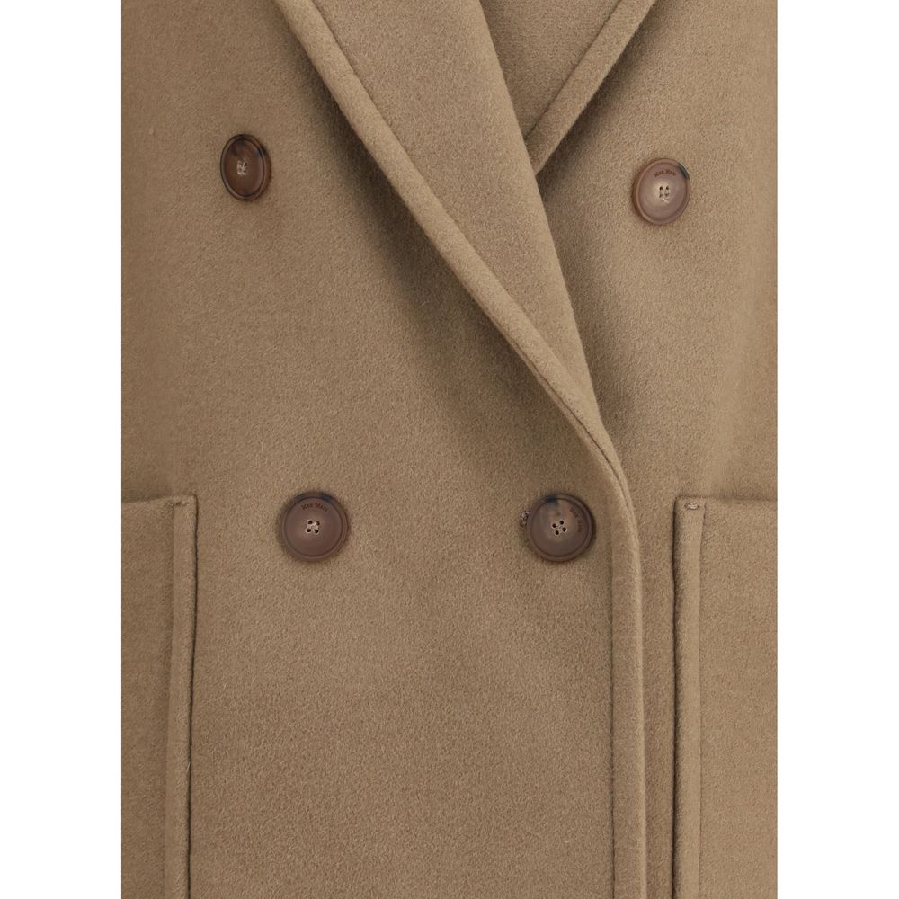 Beige Fleece Wool Coat