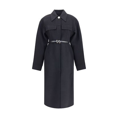 Black Fleece Wool Coat