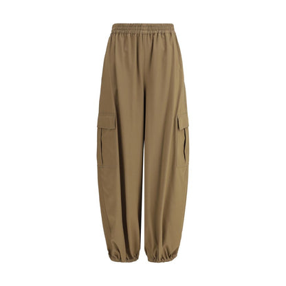 Beige Cotton Cargo Pants