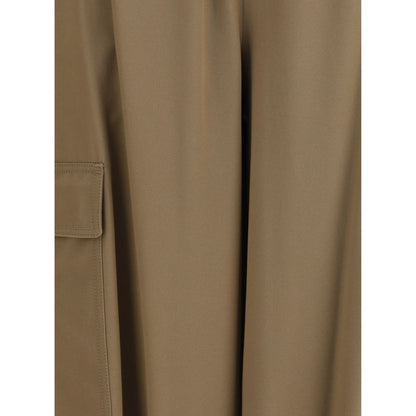 Beige Cotton Cargo Pants