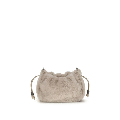 Gray Fur Shoulder Bag