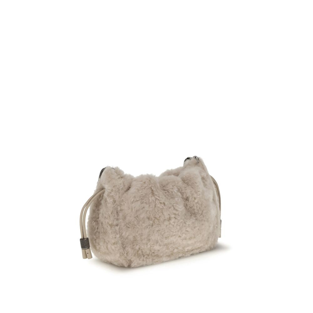 Gray Fur Shoulder Bag