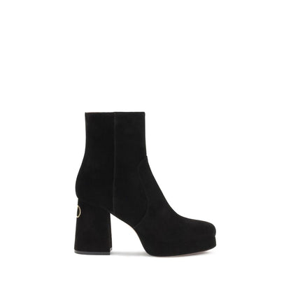 Black Calf Leather Bos Taurus Ankle Boots