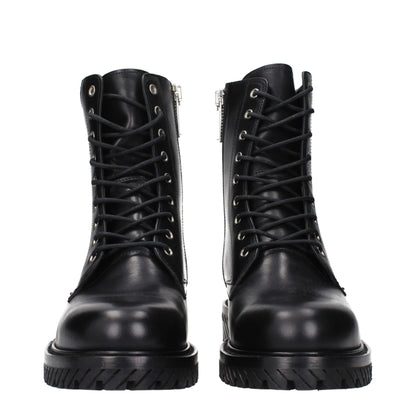 Black Leather Ankle Boots