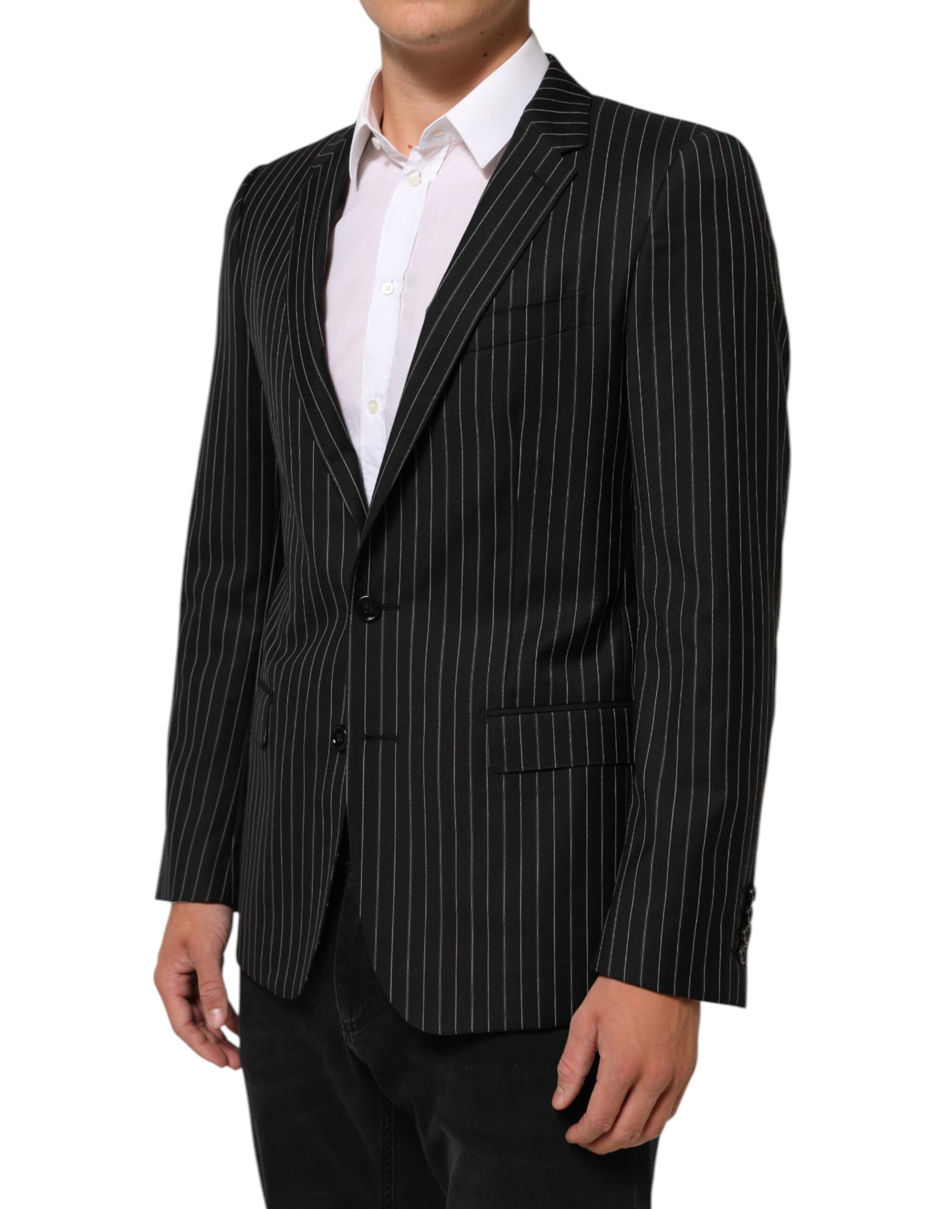 Black Stripes MARTINI 1 Button Suit Blazer