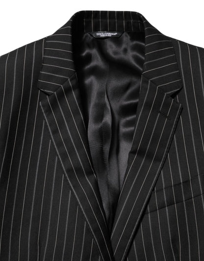 Black Stripes MARTINI 1 Button Suit Blazer