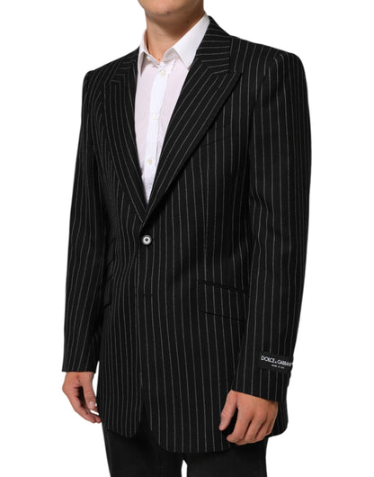 Black Stripes 2 Buttons Suit Jacket Blazer