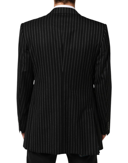 Black Stripes 2 Buttons Suit Jacket Blazer